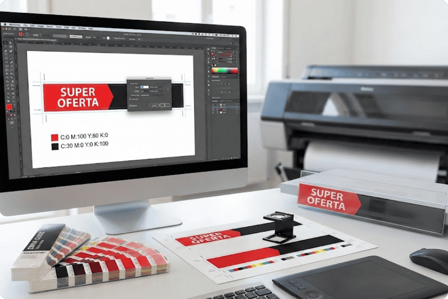 Como Preparar seu Arquivo para a Impressão de Réguas de Gôndola (Guia de CMYK, Sangria e Resolução)