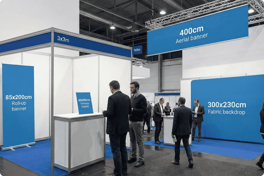 Qual o tamanho ideal de banner para um stand em feiras?