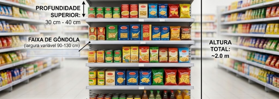 Qual a largura de uma Gôndola?