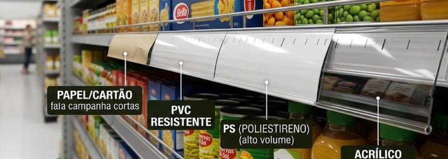 Qual o tipo de material é feito a Régua de Gôndola?