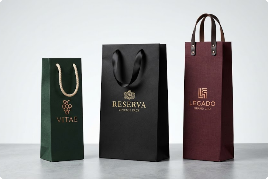 Onde vende sacola para garrafa de vinho?