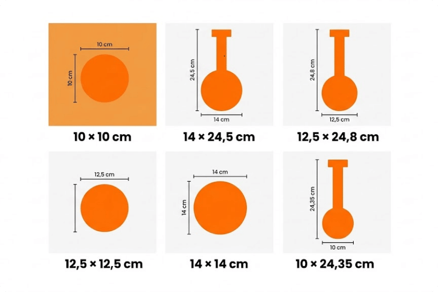 Qual é o tamanho padrão de um wobbler?