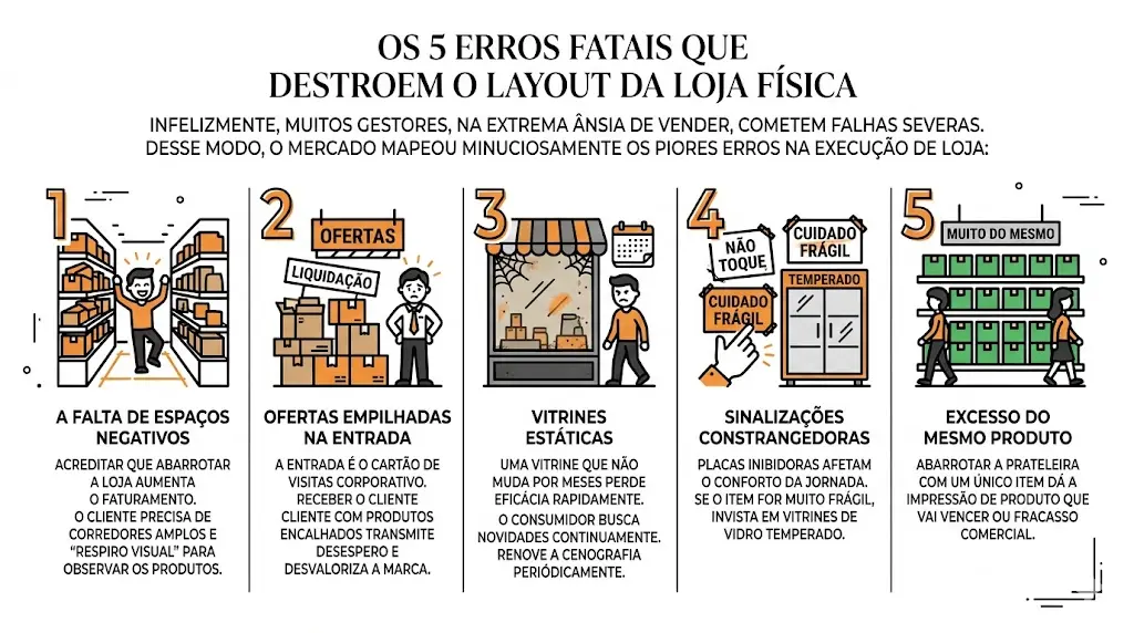 Os 5 Erros Fatais que Destroem o Layout da Loja Física